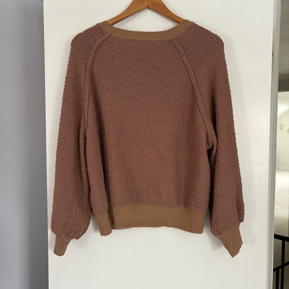 Umgee USA Textured Knit Pullover Sweater | Size L | Brown Cozy - Picture 3 of 4